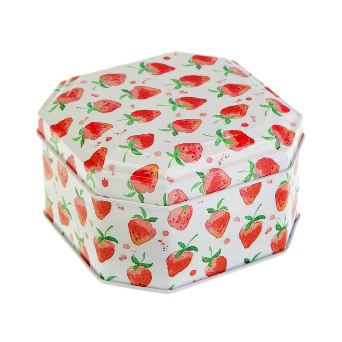Шкатулка металл "Клубника" 5,8х10х10 см