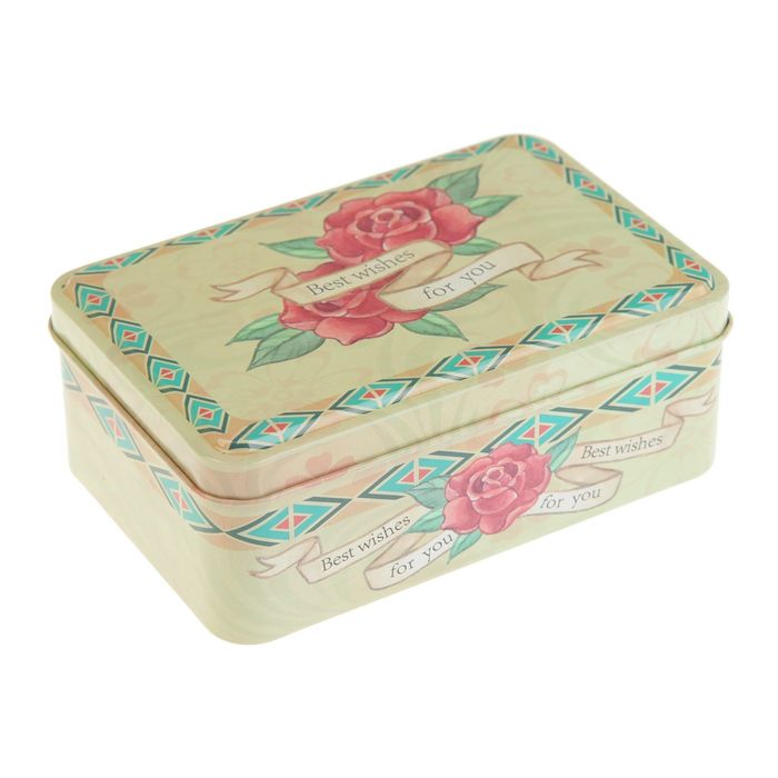 Шкатулка металл "Розы для тебя" 5х13х8,5 см