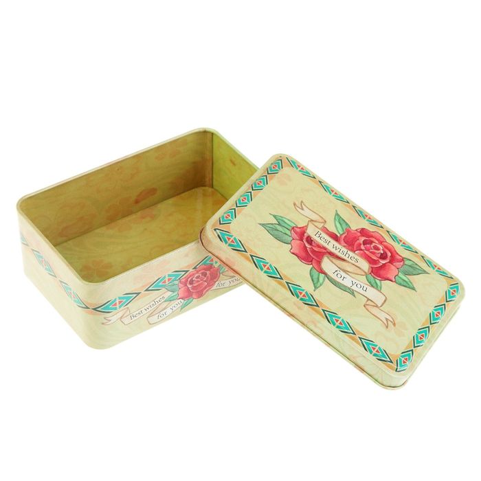 Шкатулка металл "Розы для тебя" 5х13х8,5 см