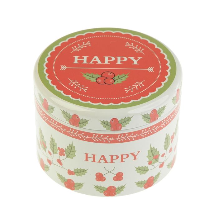 Шкатулка металл "Рябина" 7х9,8х9,8 см