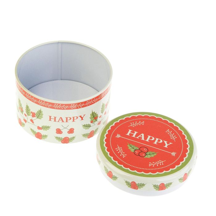 Шкатулка металл "Рябина" 7х9,8х9,8 см