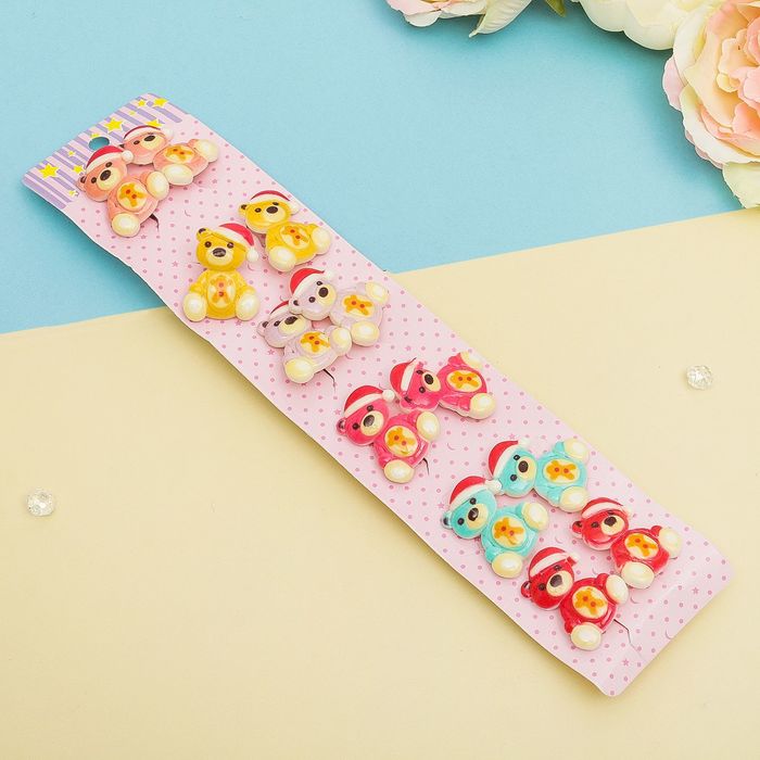 Резинка для волос "Зверята рисунок" (цена за пару) мишка засоня