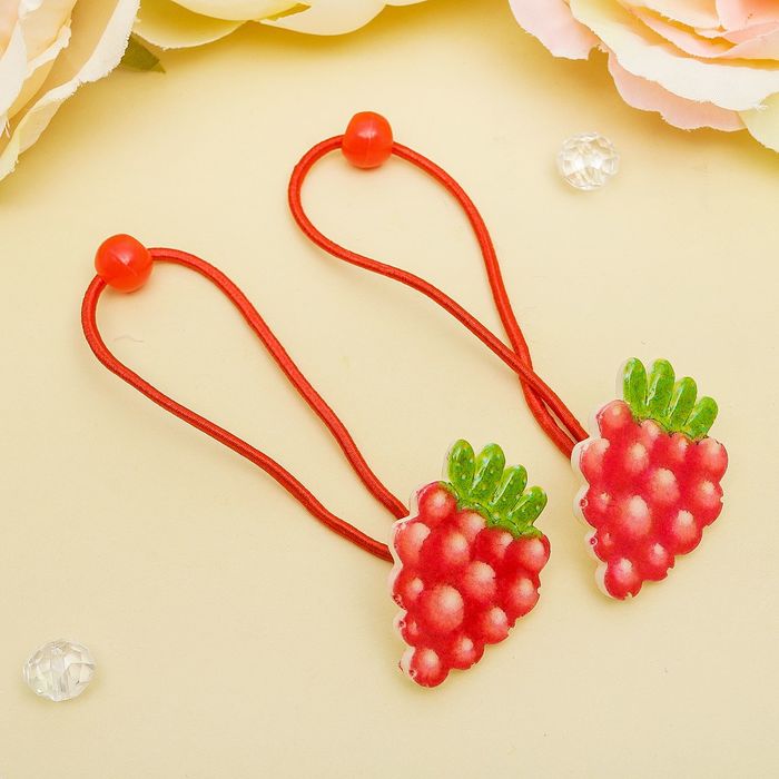 Резинка для волос "Фруктик" (цена за пару) виноградик