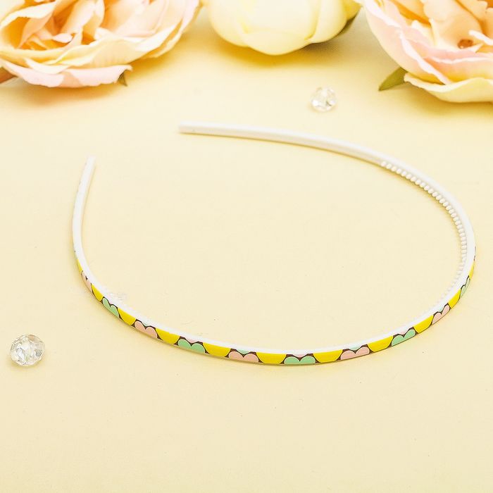 Ободок для волос "Тонкий" 0,4 см сердца, микс