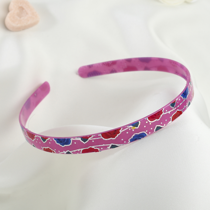 Ободок для волос "Весна" 1,2 см роза, микс