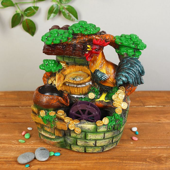 Фонтан "Петух" 25х28 см (с подсветкой)