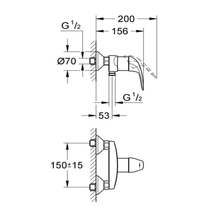 Смеситель для душа GROHE Euroeco