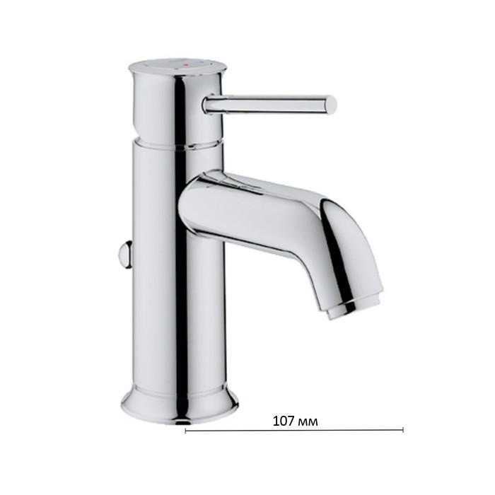 фото Смеситель для раковины grohe bauclassic, сливной гарнитур