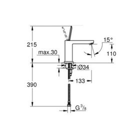 

Смеситель для раковины GROHE Eurocube Joy, гладкий корпус, размер M