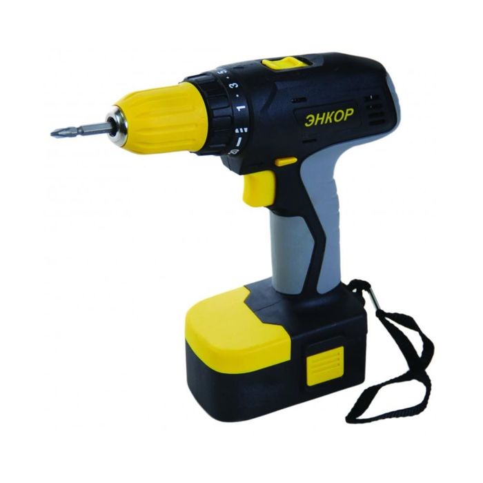 Дрель-шуруповерт ЭНКОР ДША-2 14,4ЭР/10М, аккумуляторная, 14.4В, NiCd, 2*1.5 Ач, кейс