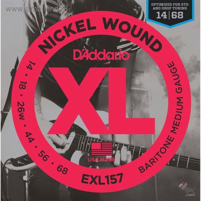 фото Струны для электрогитары d`addario exl157 xl nickel wound baritone-medium 14-68