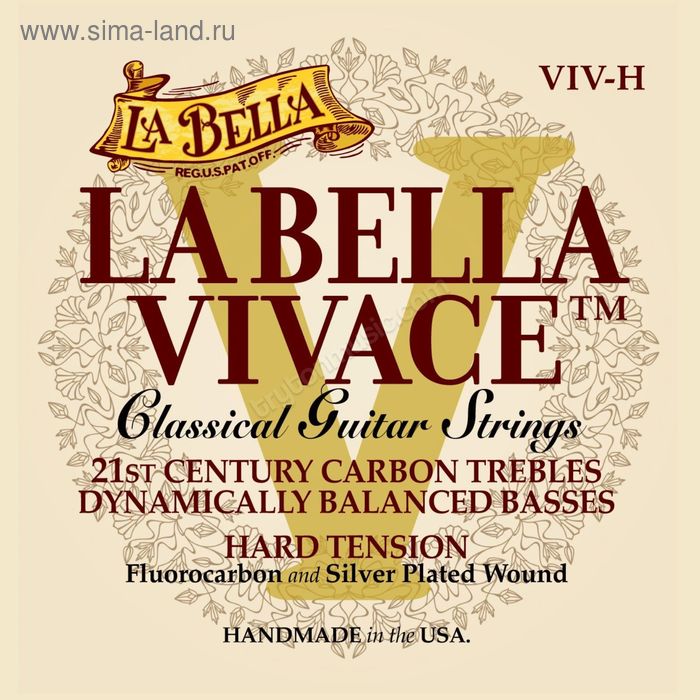 фото Струны для классической гитары la bella viv-h vivace карбон/посеребренные, сильное нат.