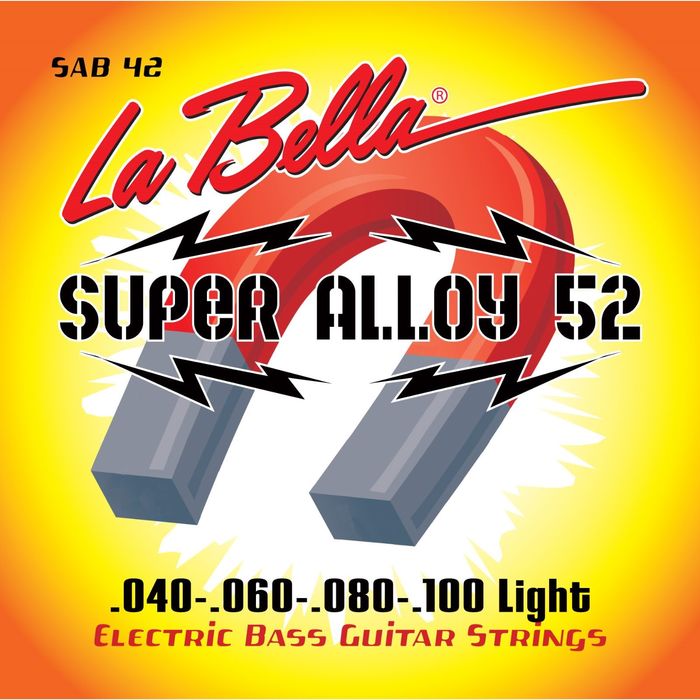 Струны для бас-гитары La Bella SAB42 Super Alloy 52 железо/никель, 42-100, Light