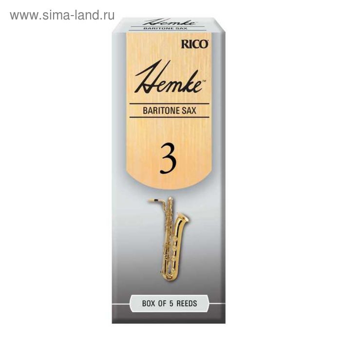 Трости для саксофона Rico RHKP5BSX300 Hemke баритон, размер 3.0, 5шт