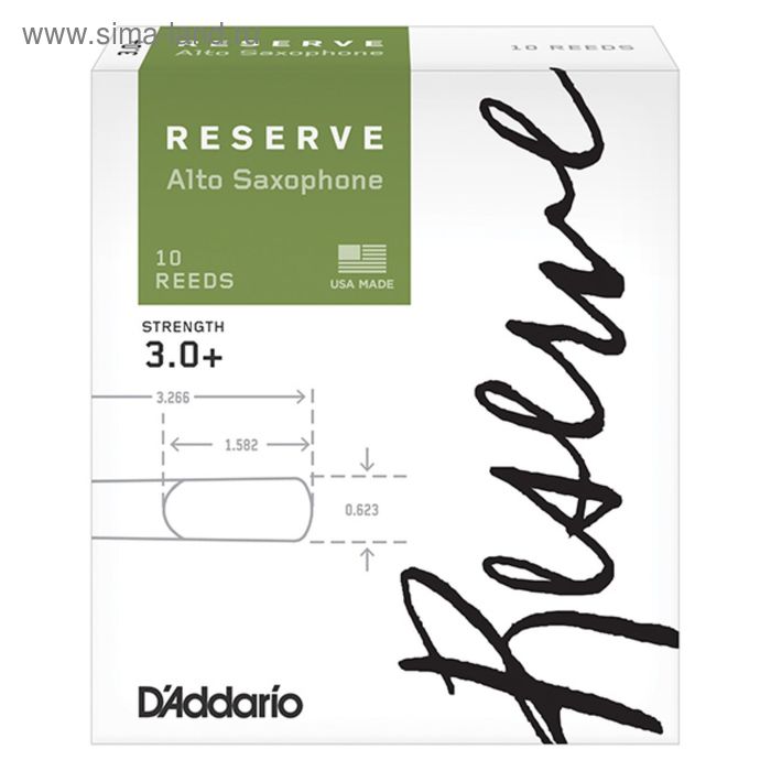 цена Трости для саксофона Rico DJR10305 Reserve альт, размер 3.0+, 10шт.