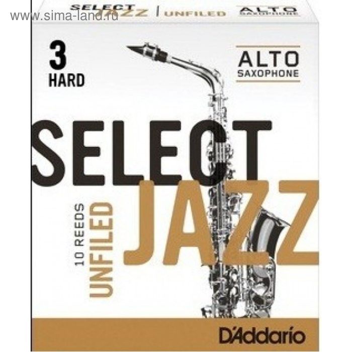 цена Трости для саксофона Rico RRS10ASX3H Select Jazz альт, размер 3, жесткие (Hard), 10шт