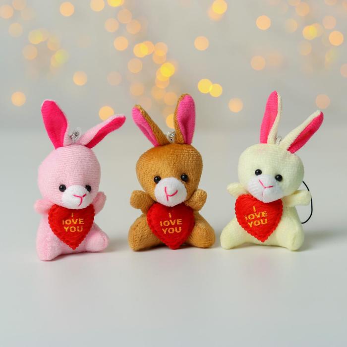 фото Подвеска «заяц с сердцем», цвета микс