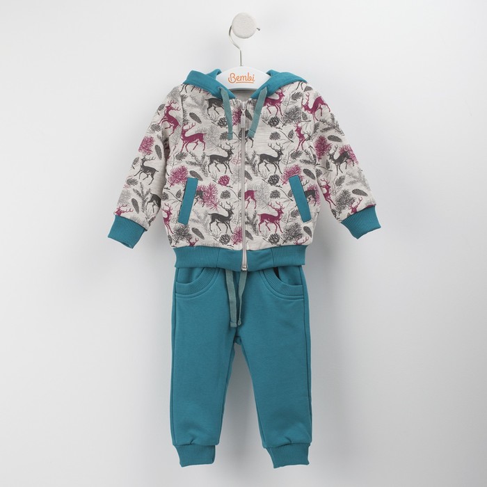 Костюм для девочки, рост 74 см,  цвет бирюзовый рисунок КС533_М