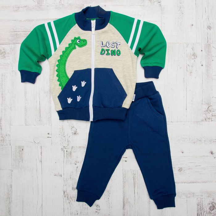 Костюм для мальчика, рост 74 см,  цвет синий с серым КС542_М