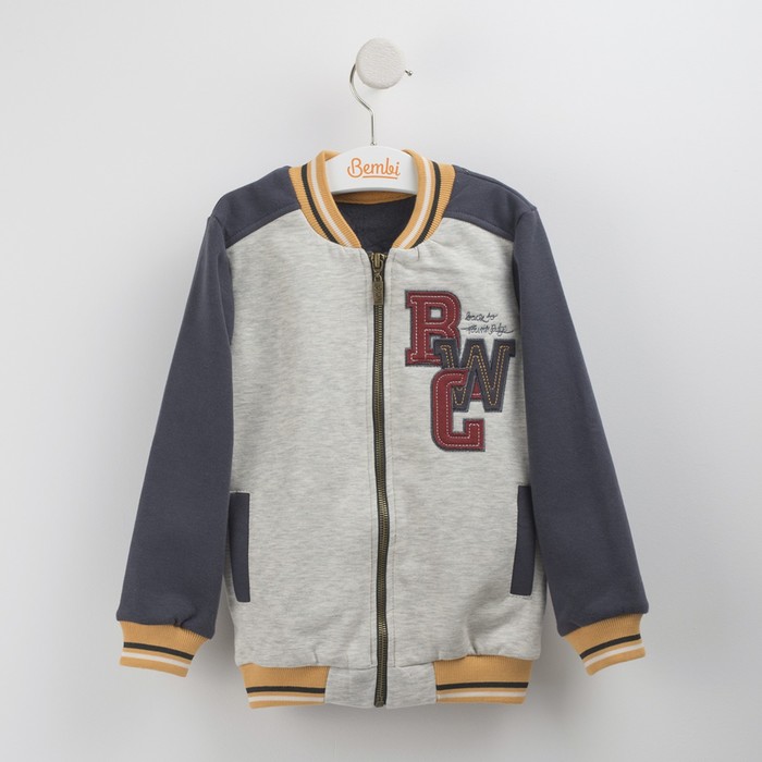 Жакет для мальчика, рост 116 см,  цвет серый КФ135