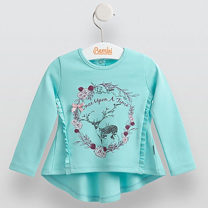 Джемпер для девочки, рост 74 см,  цвет бирюзовый ФБ497_М