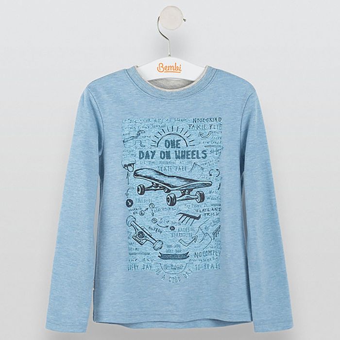 Джемпер для мальчика, рост 116 см,  цвет синий меланж ФБ502