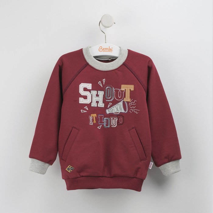 Джемпер для мальчика, рост 140 см,  цвет красный ДЖ138