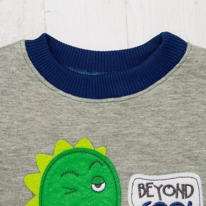 Джемпер для мальчика, рост 92 см, цвет синий с серым ДЖ149_М