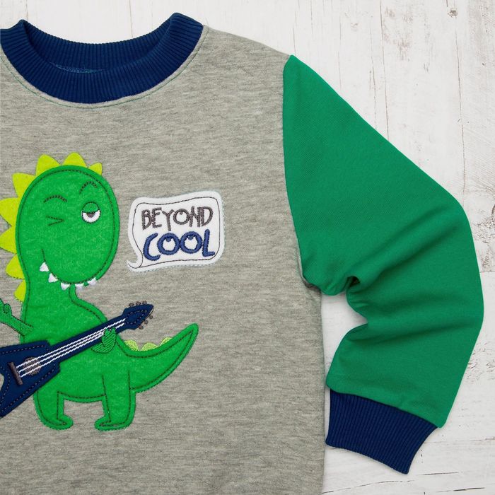 Джемпер для мальчика, рост 92 см, цвет синий с серым ДЖ149_М