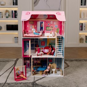 Кукольный домик «Муза» (16 предметов мебели, лестница, лифт, качели) от Сима-ленд