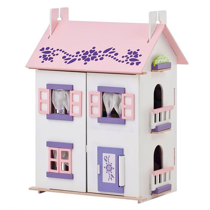 Деревянный кукольный домик "Анастасия" с 15 предметами мебели