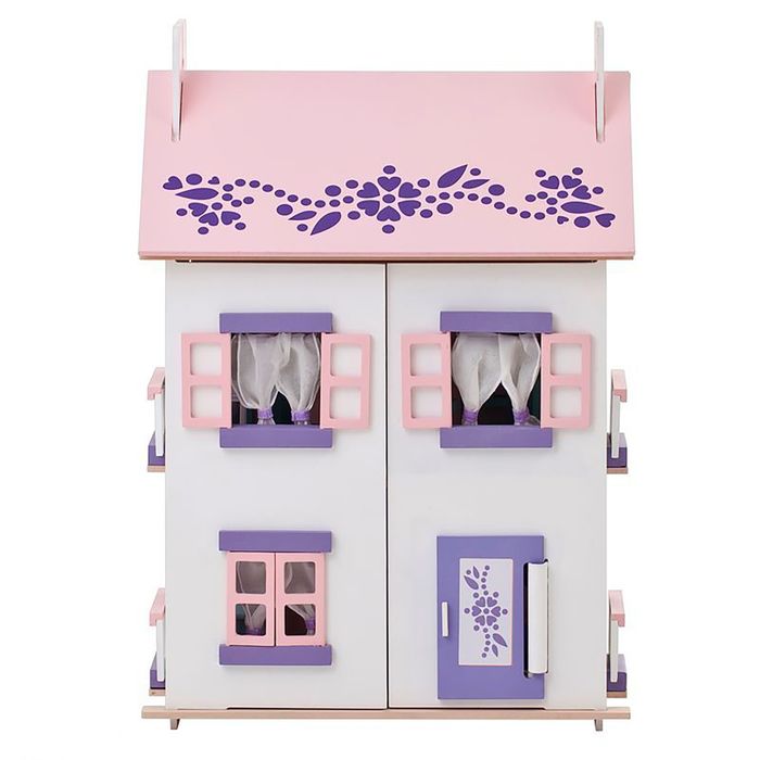 Деревянный кукольный домик "Анастасия" с 15 предметами мебели