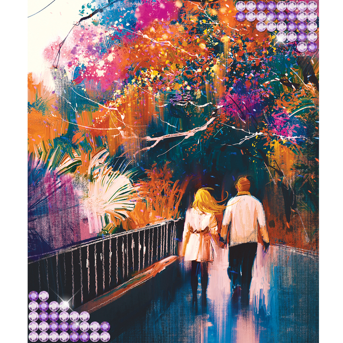 Алмазная вышивка с частичным заполнением "Пара" 50*60 см, холст, емкость