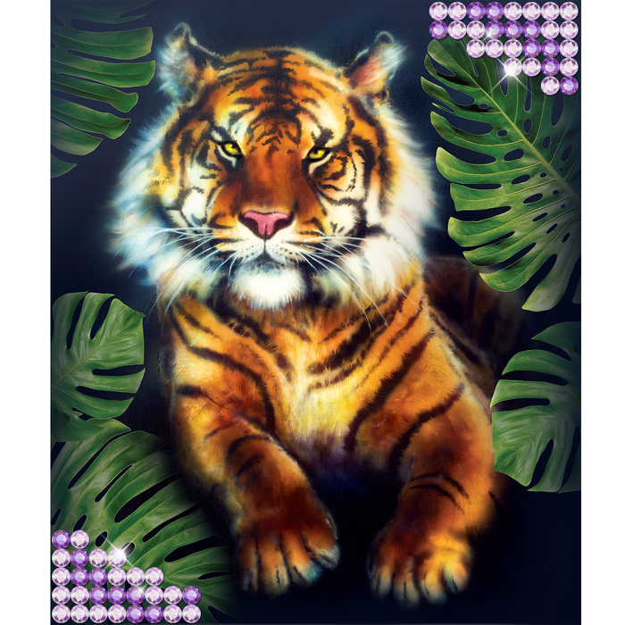 Алмазная вышивка с частичным заполнением "Тигр", 50 х 60 см