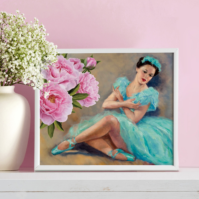 Алмазная вышивка с частичным заполнением "Балерина" 50*60 см, холст, емкость