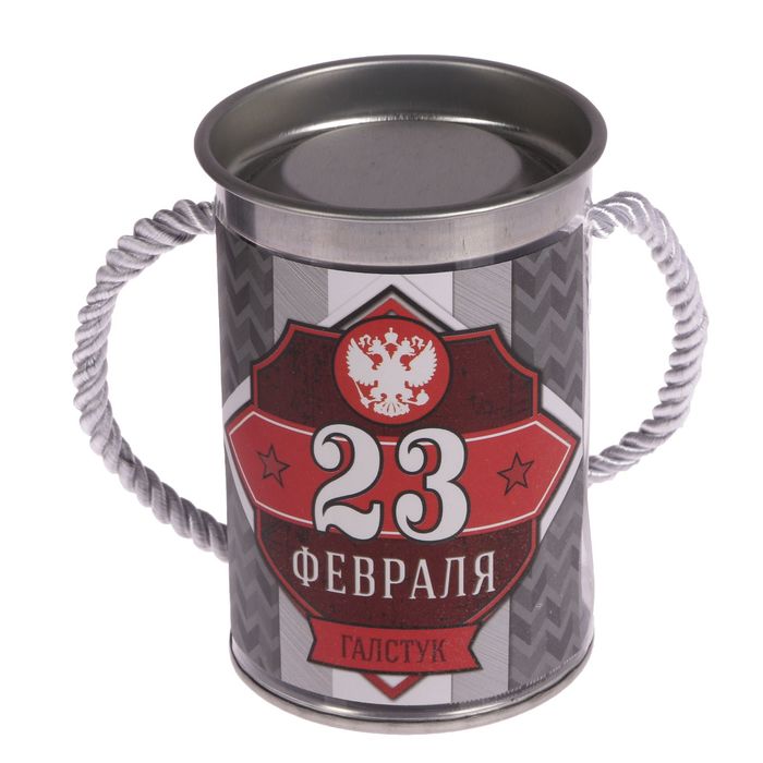 Галстук в металлическом тубусе "23 февраля"