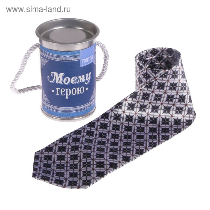 

Галстук в металлическом тубусе "Моему герою"