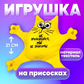 Автоигрушка на присосках «Не прижимайся, мы не знакомы», котик