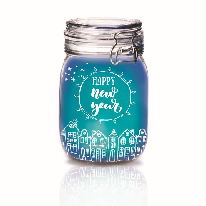 Наклейки на банки Happy New Year, 10 х 11,5 см,