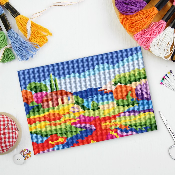 Вышивка крестиком "Летний пейзаж", 25 х 35 см