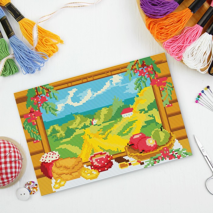 Вышивка крестиком "Поле в цвету ", 25 х 35 см