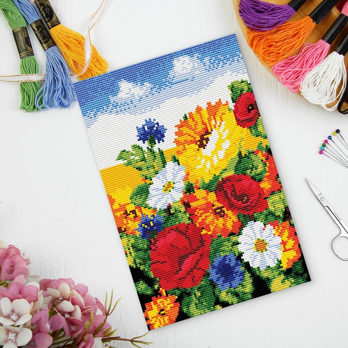 Вышивка крестиком "За окном", 25 х 35 см