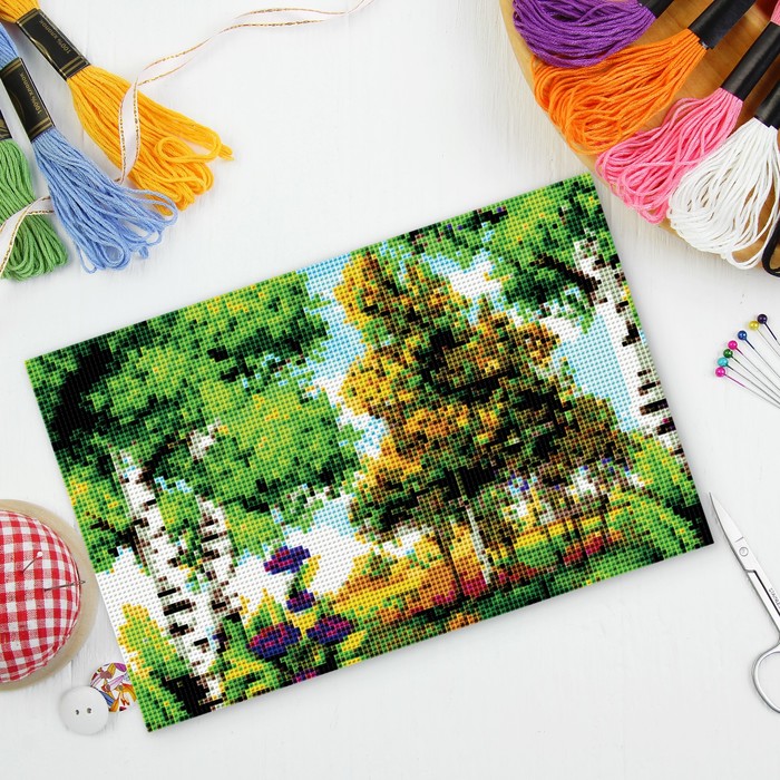 Вышивка крестиком "Русские берёзы", 25 х 35 см