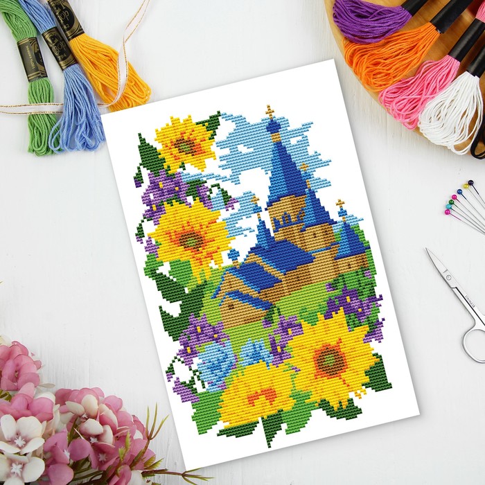 Вышивка крестиком "Церковь", 25 х 35 см