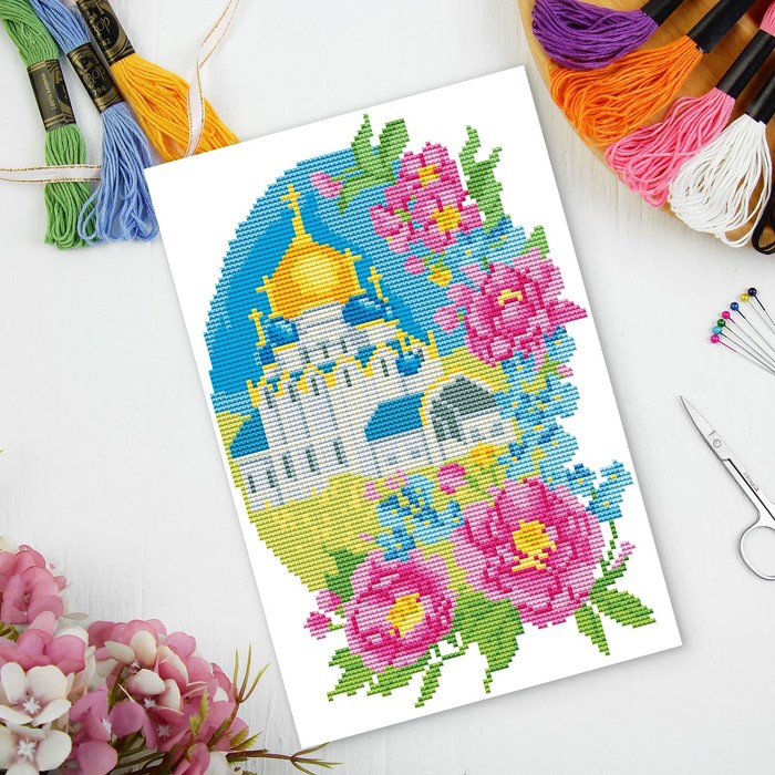 Вышивка крестиком "Храм", 25 х 35 см