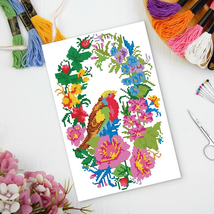 Вышивка крестиком "Жостово", 25 х 35 см