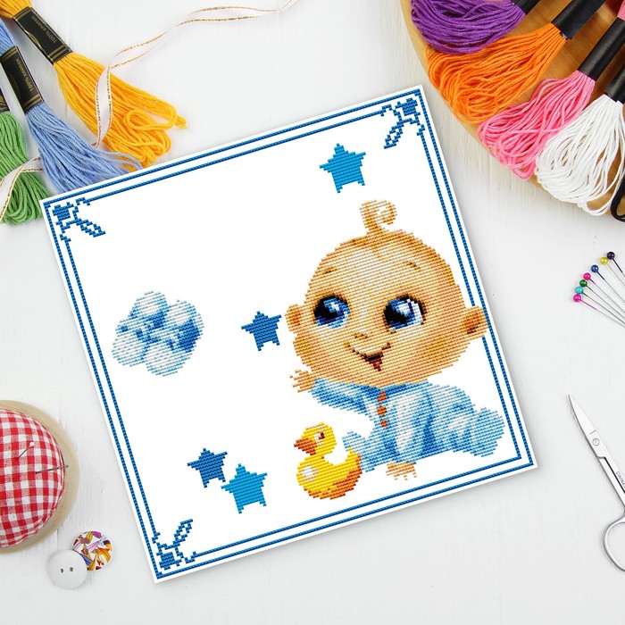 Вышивка крестиком "Малыш", 35 х 35 см