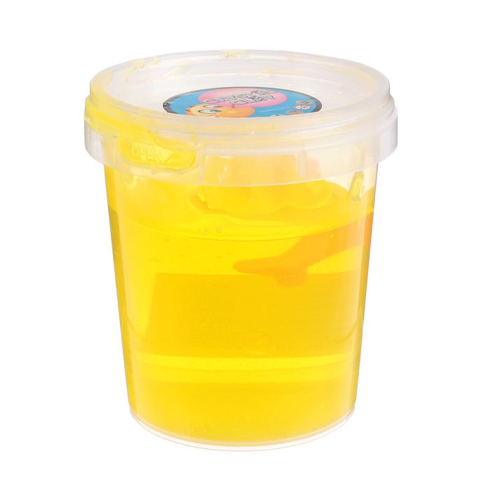 Лизун в банке твердый с игрушкой 400 мл, цвет желтый