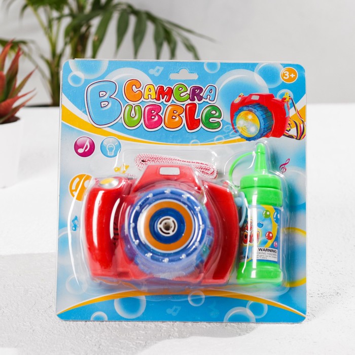 Генератор мыльных пузырей "Фотоаппарат", в наборе мыльный раствор