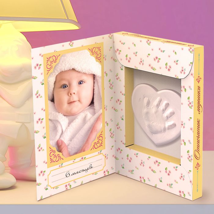 Набор для творчества сделай слепок "Доченька" в рамке, масса для лепки